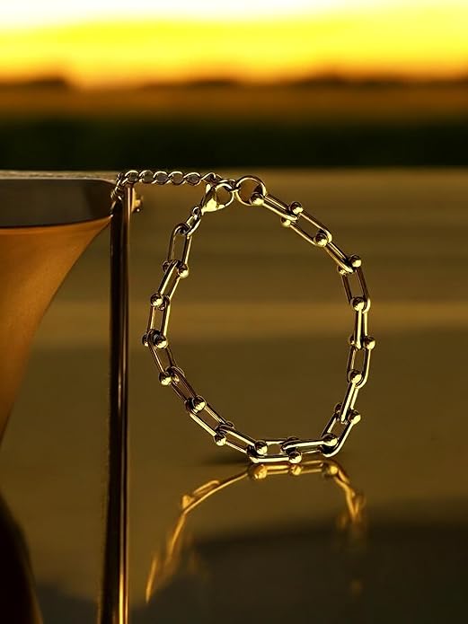 VIVINTH Zincir Çelik Kadın Bileklik (Gold)